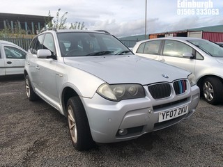 Location: Edinburgh - 2007 BMW X3 M SPORT Estate REG: YF07ZKU, Keys: No, MOT Expiry date: 30/10/2025, 1995 Diesel, 6 Speed Manual Diesel, Former Keepers: 8
