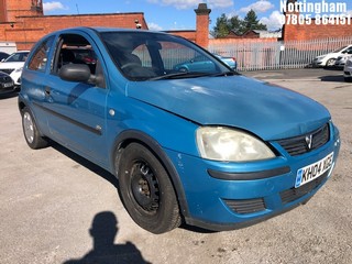 Location: Nottingham - 2004 VAUXHALL CORSA LIFE TWINPORT 3 Door Hatchback REG: KH04XGE, Keys: No, MOT Expiry date: 18/10/2024, 998 Petrol, 5 Speed Manual Petrol, Former Keepers: 13