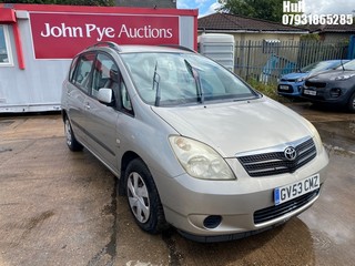 Location: Hull - 2003 TOYOTA COROLLA VERSO T2 VVTI MPV REG: GV53CMZ, Keys: No, MOT Expiry date: 25/04/2026, 1598 Petrol, 5 Speed Manual Petrol, Former Keepers: 10