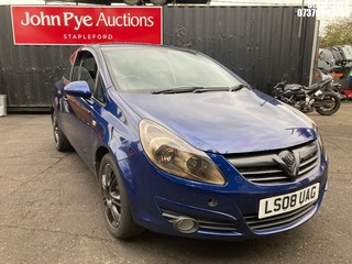 Location: Stapleford - 2008 VAUXHALL CORSA DESIGN 3 Door Hatchback REG: LS08UAG, Keys: Yes, MOT Expiry date: 01/03/2026, 1364 Petrol, 5 Speed Manual Petrol, Former Keepers: 4