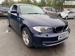 Location: Manchester - 2008 BMW 118I SE AUTO 3 Door Hatchback REG: MV08EVT, 1995 Petrol, 6 Speed Auto Petrol, Former Keepers: 6, Keys: No, MOT Expiry date: 20/08/2025