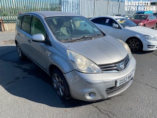 Location: Belvedere - 2012 NISSAN NOTE N-TEC MPV REG: GU12NMX, Keys: No, MOT Expiry date: 08/03/2025, 1386 Petrol, 5 Speed Manual Petrol, Former Keepers: 3