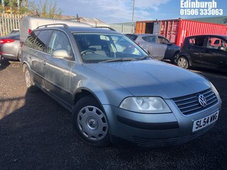 Location: Edinburgh - 2004 VOLKSWAGEN PASSAT S TDI Estate REG: SL54WWG, Keys: No, MOT Expiry date: 16/01/2025, 1896 Diesel, 5 Speed Manual Diesel, Former Keepers: 6
