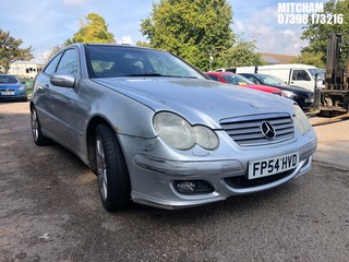 Location: Mitcham - 2004 MERCEDES C230 KOMPRESSOR SE A Coupe REG: FP54HVD, Keys: No, MOT Expiry date: 04/04/2026, 1796 Petrol, 5 Speed Auto Petrol, Former Keepers: 5