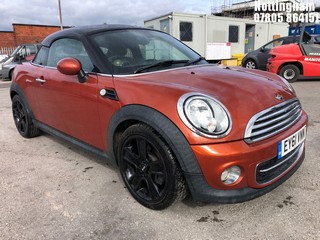 Location: Nottingham - 2012 MINI COOPER Coupe REG: EY61VNN, 1598cc Petrol, 6 Speed Manual Petrol, Former Keepers: 4, Keys: Yes, MOT Expiry date: 09/08/2026