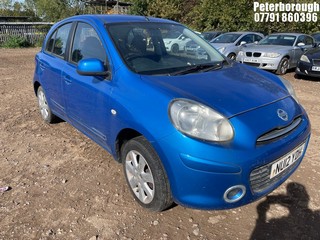 Location: Peterborough - 2012 NISSAN MICRA ACENTA 5 Door Hatchback REG: NU12YDH, Keys: No, MOT Expiry date: 17/12/2024, 1198 Petrol, 5 Speed Manual Petrol, Former Keepers: 3