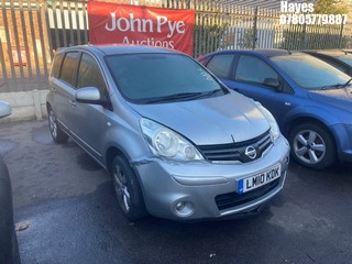 Location: Hayes - 2010 NISSAN NOTE N-TEC MPV REG: LM10KDK, Keys: No, MOT Expiry date: 23/06/2025, 1598 Petrol, 5 Speed Manual Petrol, Former Keepers: 2