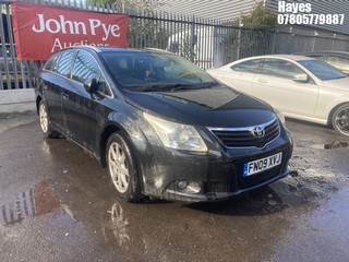 Location: Hayes - 2009 TOYOTA AVENSIS TR VALVEMATIC Estate REG: FN09XVJ, Keys: No, MOT Expiry date: 01/01/2025, 1798 Petrol, 6 Speed Manual Petrol, Former Keepers: 5