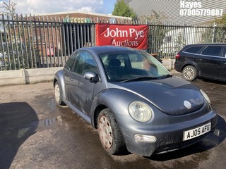 Location: Hayes - 2005 VOLKSWAGEN BEETLE 3 Door Hatchback REG: AJ05AFU, Keys: No, MOT Expiry date: 18/02/2025, 1596 Petrol, 5 Speed Manual Petrol, Former Keepers: 5
