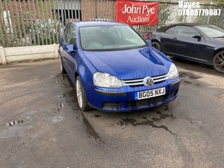 Location: Hayes - 2005 VOLKSWAGEN GOLF S 3 Door Hatchback REG: BG05NXJ, Keys: No, MOT Expiry date: 13/12/2024, 1390 Petrol, 5 Speed Manual Petrol, Former Keepers: 8