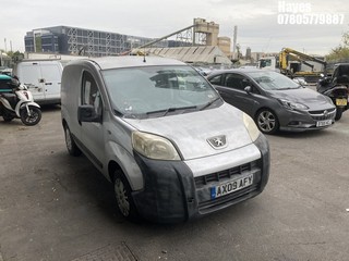 Location: Hayes - 2009 PEUGEOT BIPPER PROFESSIONAL HDI Panel Van REG: AX09AFY, Keys: No, MOT Expiry date: 20/03/2025, 1399 Diesel, 5 Speed Manual Diesel, Former Keepers: 4