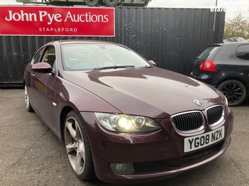 Location: Stapleford - 2008 BMW 325D SE A Coupe REG: YG08NZK, Keys: Yes, MOT Expiry date: 09/02/2026, 2993 Diesel, 6 Speed Auto Diesel, Former Keepers: 9