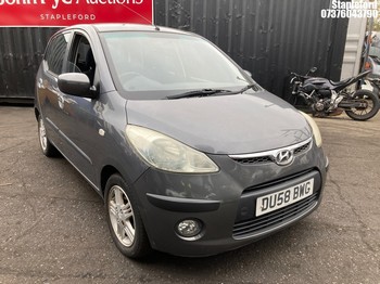 Location: Stapleford - 2008 HYUNDAI I10 COMFORT 5 Door Hatchback REG: DU58BWG, Keys: Yes, MOT Expiry date: 08/07/2026, 1086 Petrol, 5 Speed Manual Petrol, Former Keepers: 5
