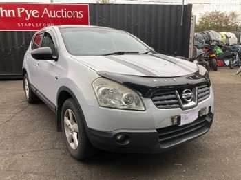 Location: Stapleford - 2007 NISSAN QASHQAI ACENTA 2WD 5 Door Hatchback REG: PK07WLC, Keys: Yes, MOT Expiry date: 23/08/2025, 1598 Petrol, 5 Speed Manual Petrol, Former Keepers: 9