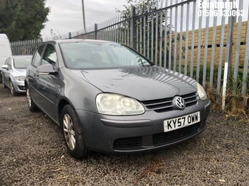 Location: Edinburgh - 2007 VOLKSWAGEN GOLF MATCH FSI 115 5 Door Hatchback REG: KY57OWW, Keys: No, MOT Expiry date: 02/10/2024, 1598 Petrol, 6 Speed Manual Petrol, Former Keepers: 9
