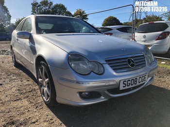 Location: Mitcham - 2008 MERCEDES C180 KOMPRESSOR SE AUTO Coupe REG: SG08CGE, Keys: No, MOT Expiry date: 09/07/2024, 1796 Petrol, 5 Speed Auto Petrol, Former Keepers: 4