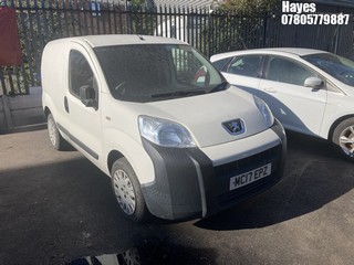 Location: Hayes - 2017 PEUGEOT BIPPER PROFESSIONAL HDI Panel Van REG: MC17EPZ, Keys: No, MOT Expiry date: 24/08/2025, 1248 Diesel, 5 Speed Manual Diesel, Former Keepers: 4