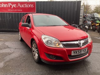 Location: Stapleford - 2009 VAUXHALL ASTRA ACTIVE PLUS 5 Door Hatchback REG: YK59YOE, Keys: Yes, MOT Expiry date: 10/12/2025, 1598 Petrol, 5 Speed Manual Petrol, Former Keepers: 5