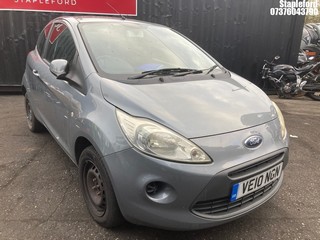 Location: Stapleford - 2010 FORD KA EDGE 3 Door Hatchback REG: VE10NGN, Keys: No, MOT Expiry date: 16/05/2026, 1242 Petrol, 5 Speed Manual Petrol, Former Keepers: 4