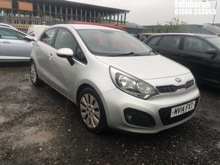 Location: Edinburgh - 2014 KIA RIO 2 5 Door Hatchback REG: MV14FXT, Keys: No, MOT Expiry date: 11/12/2024, 1248 Petrol, 5 Speed Manual Petrol, Former Keepers: 3