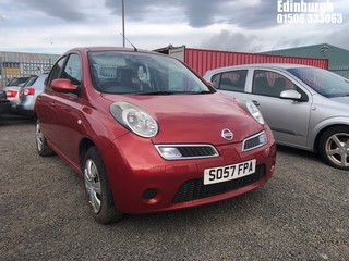 Location: Edinburgh - 2007 NISSAN MICRA ACENTA 5 Door Hatchback REG: SO57FPA, Keys: No, MOT Expiry date: 04/05/2024, 1240 Petrol, 5 Speed Manual Petrol, Former Keepers: 4