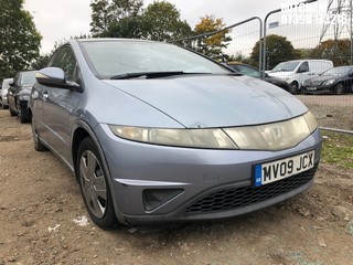 Location: Mitcham - 2009 HONDA CIVIC SE I-DSI 5 Door Hatchback REG: MV09JCX, Keys: No, MOT Expiry date: 13/06/2026, 1339 Petrol, 6 Speed Manual Petrol, Former Keepers: 4