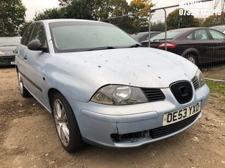 Location: Mitcham - 2003 SEAT IBIZA 5 Door Hatchback REG: OE53YXO, Keys: No, MOT Expiry date: 10/11/2025, 1198 Petrol, 5 Speed Manual Petrol, Former Keepers: 9
