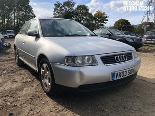 Location: Mitcham - 2003 AUDI A3 SE AUTO 5 Door Hatchback REG: VK03SOH, Keys: No, MOT Expiry date: 26/10/2025, 1781 Petrol, 4 Speed Auto Petrol, Former Keepers: 6