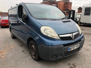 Location: Nottingham - 2007 VAUXHALL VIVARO 2700 CDTI SWB Panel Van REG: KF07VYE, Keys: No, MOT Expiry date: 30/01/2025, 1995 Diesel, 6 Speed Manual Diesel, Former Keepers: 5