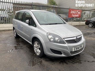 Location: Hayes - 2014 VAUXHALL ZAFIRA EXCLUSIV MPV REG: CV14FPL, Keys: No, MOT Expiry date: 24/06/2025, 1796 Petrol, 5 Speed Manual Petrol, Former Keepers: 3