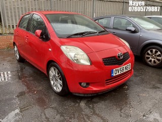 Location: Hayes - 2008 TOYOTA YARIS SR 5 Door Hatchback REG: OV58NEO, Keys: No, MOT Expiry date: 25/09/2025, 1296 Petrol, 5 Speed Manual Petrol, Former Keepers: 2