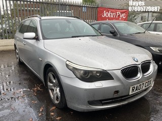 Location: Hayes - 2007 BMW 525I SE TOURING A Estate REG: RA07CDX, Keys: No, MOT Expiry date: 03/03/2025, 2996 Petrol, 6 Speed Auto Petrol, Former Keepers: 4