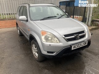Location: Hayes - 2003 HONDA CR-V I-VTEC SE SPORT Estate REG: AC03LSN, Keys: No, MOT Expiry date: 13/03/2025, 1998 Petrol, 5 Speed Manual Petrol, Former Keepers: 6