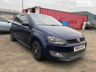 Location: Edinburgh - 2010 VOLKSWAGEN POLO MODA 70 3 Door Hatchback REG: SW59HZP, Keys: No, MOT Expiry date: 02/09/2026, 1198 Petrol, 5 Speed Manual Petrol, Former Keepers: 12