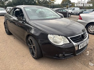 Location: Mitcham - 2007 VOLKSWAGEN EOS SPORT T FSI Convertible REG: KV07DLD, Keys: No, MOT Expiry date: 10/01/2023, 1984 Petrol, 6 Speed Manual Petrol, Former Keepers: 6
