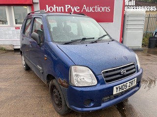 Location: Hull - 2005 SUZUKI WAGON R+ VVT Estate REG: YH05ZRT, Keys: No, MOT Expiry date: 15/05/2025, 1328 Petrol, 5 Speed Manual Petrol, Former Keepers: 6