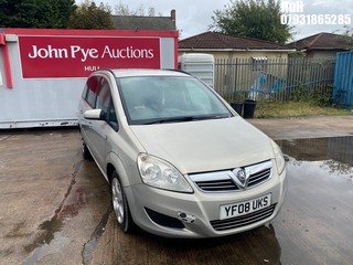 Location: Hull - 2008 VAUXHALL ZAFIRA EXCLUSIV MPV REG: YF08UKS, Keys: No, MOT Expiry date: 18/12/2025, 1598 Petrol, 5 Speed Manual Petrol, Former Keepers: 6