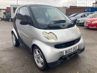 Location: Nottingham - 2003 SMART CITY PURE 50 SEMI-AUTO COUPE REG: BU03OGE, 698cc PETROL, 6 SPEED SEMI AUTO PETROL, Former Keepers: 7, Keys: Yes, MOT Expiry date: 12/01/2026