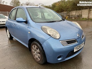 Location: Manchester - 2008 NISSAN MICRA ACENTA + 5 Door Hatchback REG: YG08DYY, 1240 Petrol, 5 Speed Manual Petrol, Former Keepers: 7, Keys: No, MOT Expiry date: 18/09/2026