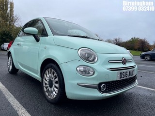 Location: Birmingham - 2016 FIAT 500 LOUNGE 3 DOOR HATCHBACK REG: DS16AUC, 1242cc PETROL, 5 SPEED MANUAL PETROL, Former Keepers: 2, Keys: Yes, MOT Expiry date: 20/03/2025