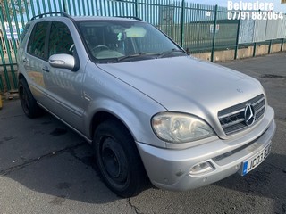 Location: BELVEDERE - 2003 MERCEDES ML500 AUTO Estate REG: JC03SJC, 4966cc Petrol, 5 Speed Auto Petrol, Former Keepers: 8, Keys: No, MOT: Expiry date15.12.2025