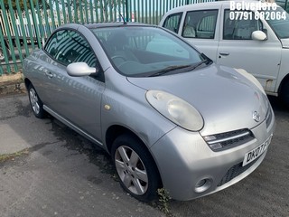 Location: Belvedere - 2007 NISSAN MIRCA Convertible REG: DK07FYD, Keys: No, MOT Expiry date: 06/06/2025, 1386 Petrol, MANUAL, Former Keepers: 8