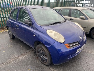 Location: Belvedere - 2005 NISSAN MICRA S 5 Door Hatchback REG: KC54WEX, Keys: No, MOT Expiry date: 19/02/2026, 1240 Petrol, 5 Speed Manual Petrol, Former Keepers: 4