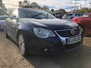 Location: Mitcham - 2006 VOLKSWAGEN EOS FSI Convertible REG: EA56DHJ, Keys: No, MOT Expiry date: 26/02/2026, 1984 Petrol, 6 Speed Manual Petrol, Former Keepers: 11