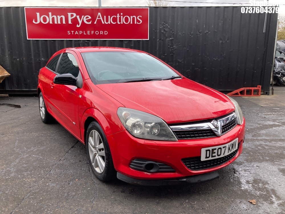 Location: Stapleford - 2007 VAUXHALL ASTRA SXI Coupe REG: DE07KMV, Keys: Yes, MOT Expiry date: 18/03/2026, 1598 Petrol, 5 Speed Manual Petrol, Former Keepers: 7