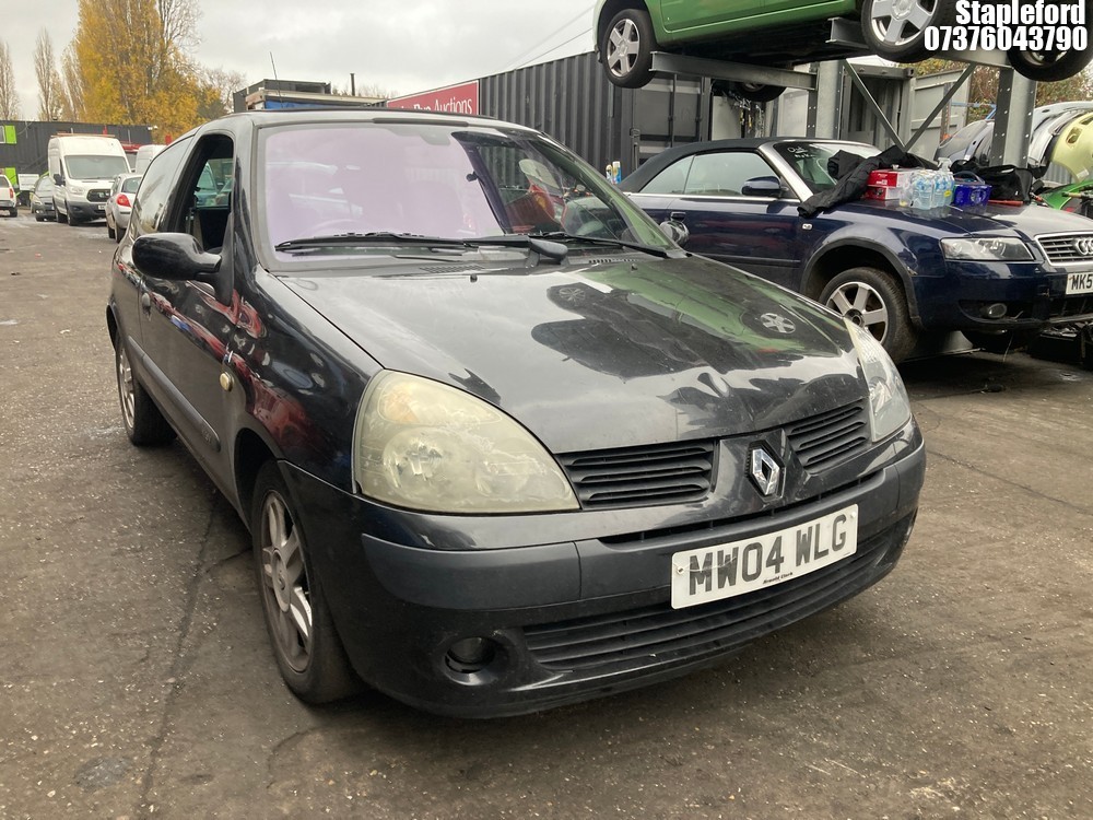 Location: Stapleford - 2004 RENAULT CLIO DYNAMIQUE 16V 3 Door Hatchback REG: MW04WLG, Keys: Yes, MOT Expiry date: 19/07/2026, 1149 Petrol, 5 Speed Manual Petrol, Former Keepers: 9