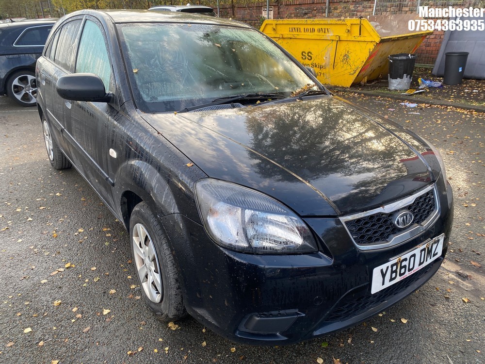 Location: Manchester - 2011 KIA RIO 1 5 Door Hatchback REG: YB60DMZ, 1399cc Petrol, 5 Speed Manual Petrol, Former Keepers: 1, Keys: No, MOT Expiry date: 19/10/2025