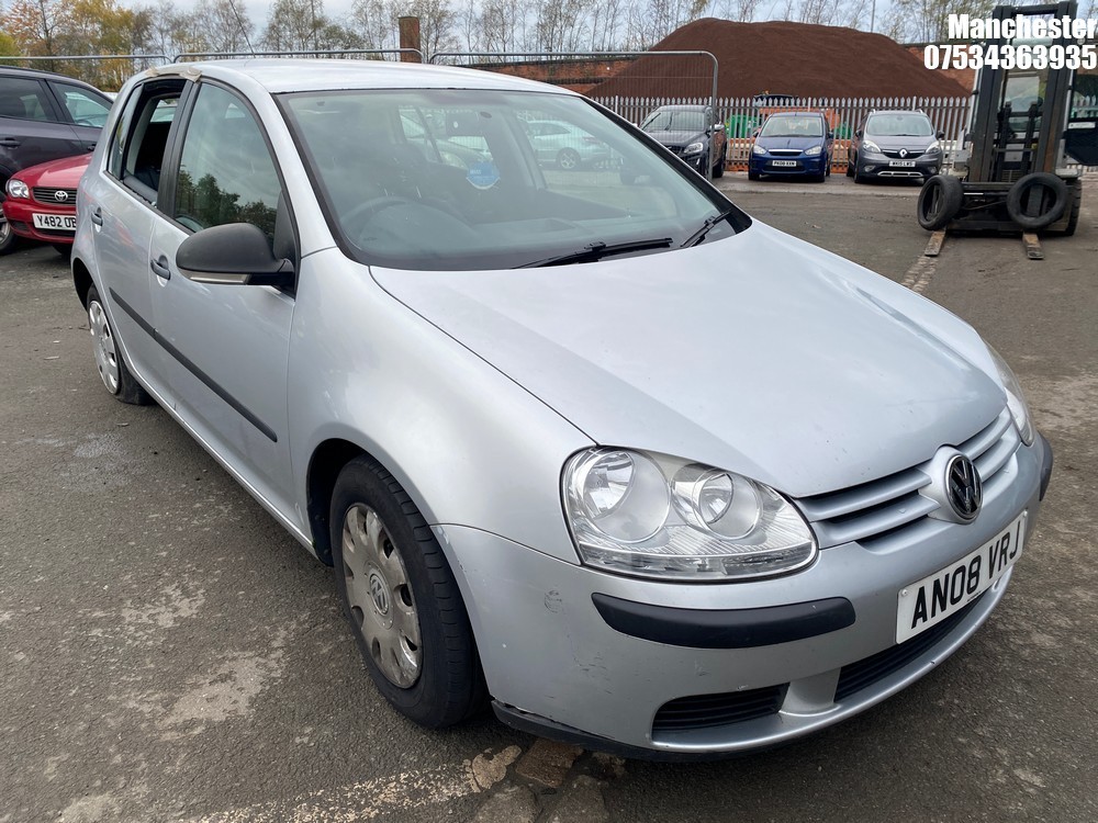 Location: Manchester - 2008 VOLKSWAGEN GOLF S 80 5 Door Hatchback REG: AN08VRJ, 1390 Petrol, 5 Speed Manual Petrol, Former Keepers: 6, Keys: No, MOT Expiry date: 23/01/2026