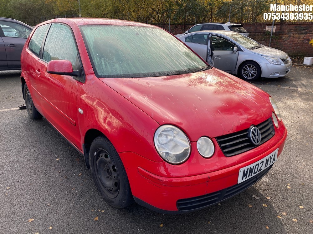 Location: Manchester - 2002 VOLKSWAGEN POLO S 3 Door Hatchback REG: MW02WYA, 1198 Petrol, 5 Speed Manual Petrol, Former Keepers: 6, Keys: No, MOT Expiry date: 15/09/2023