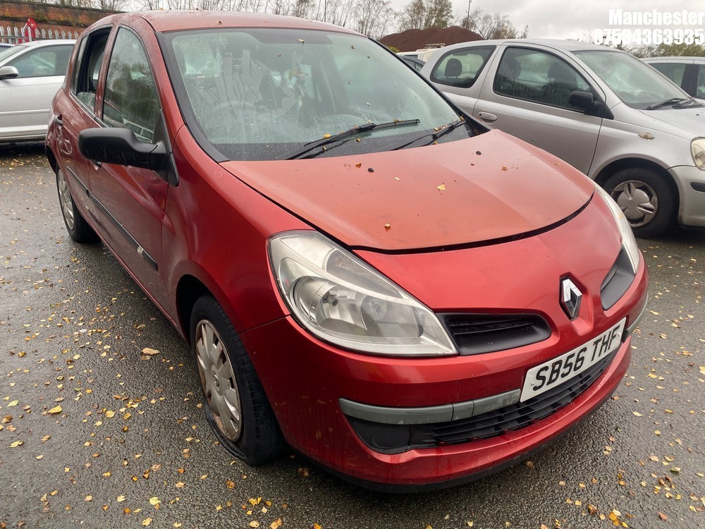 Location: Manchester - 2007 RENAULT CLIO EXPRESSION 5 Door Hatchback REG: SB56THF, 1149 Petrol, 5 Speed Manual Petrol, Former Keepers: 3, Keys: No, MOT Expiry date: 03/08/2025